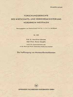 cover image of Die Verflüssigung von Montmorillonitschlämmen